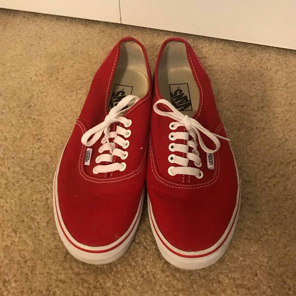Unisex Red Vans - Picture 2 of 2